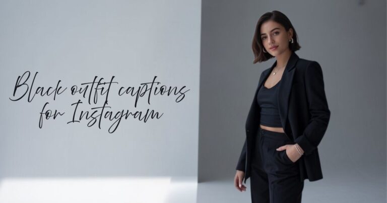 Black outfit captions for Instagram
