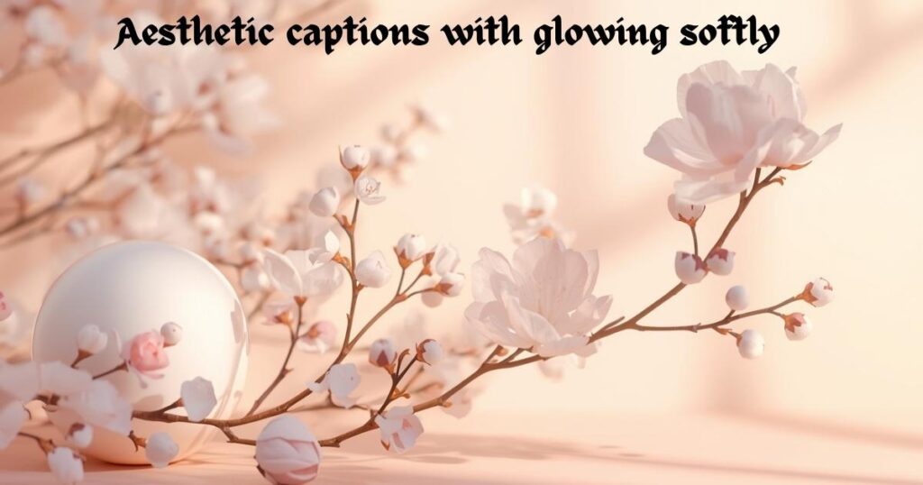 Aesthetic captions with glowing softly