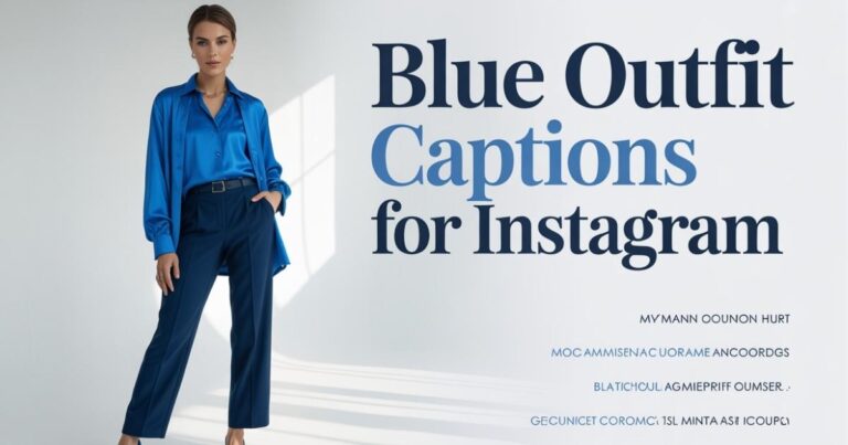 Blue outfit captions for Instagram