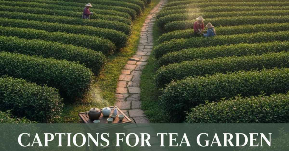 Captions for tea garden