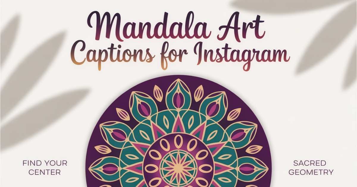 Mandala art captions for Instagram