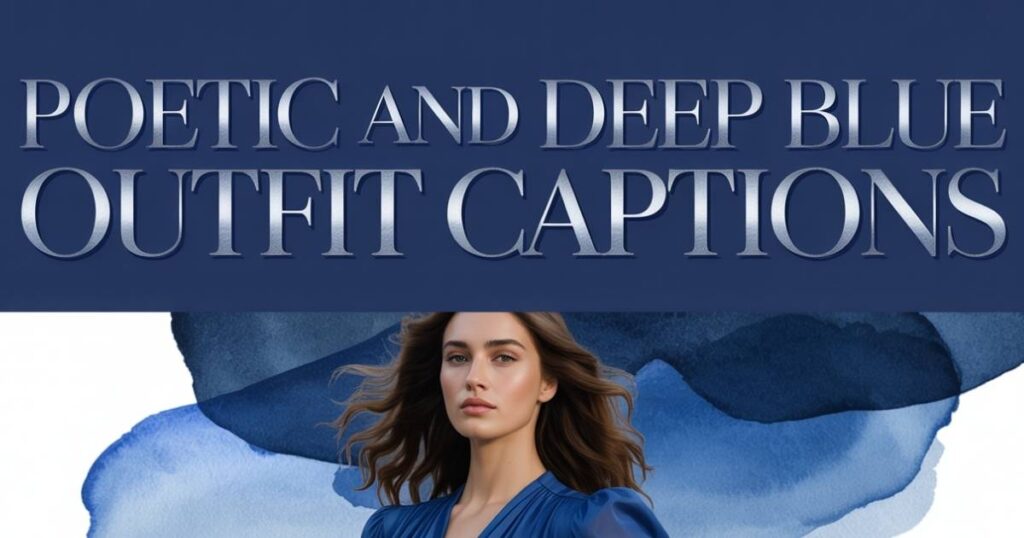 Poetic And Deep Blue Outfit Captions