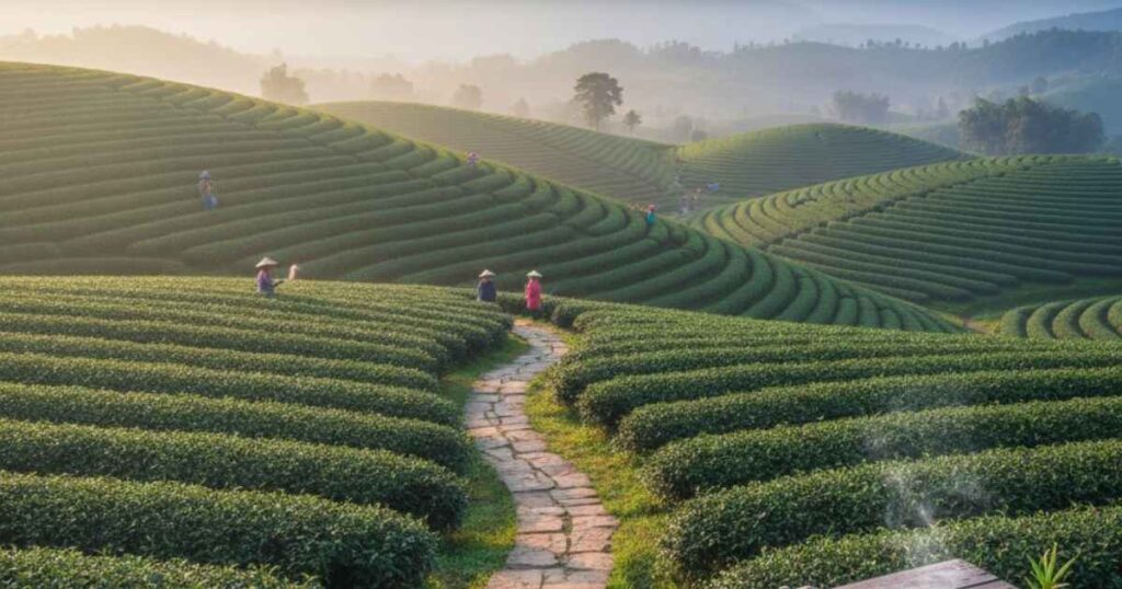 Tea Garden Captions for Travel Lovers